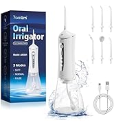 7AM2M Water Dental Flosser Cordless for Teeth,300ML Rechargeable Travel Portable Cleaner,with 6 J...