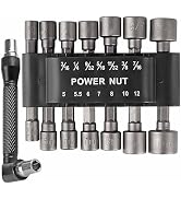 15pcs nut driver set,Hex 5/16 Drill Bit Nut Driver Set Socket Adapter 1/4 inch 42mm electrician t...