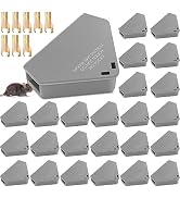 Qualirey 24 Pcs Mice Station with Key Triangle Bait Station Reusable Rodent Trap Bait Box, Keeps ...