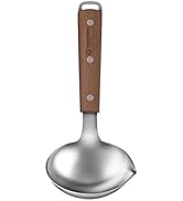 WAGENSTEIGER 7.87" x 3.94" Short Ladle with Wooden Handle & Spout, SUS304 Stainless Steel Head, E...