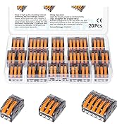 GKEEMARS 20Pcs Electrical Lever Wire Connectors, 2 3 5 Conductor Splicing Connectors for Solid St...