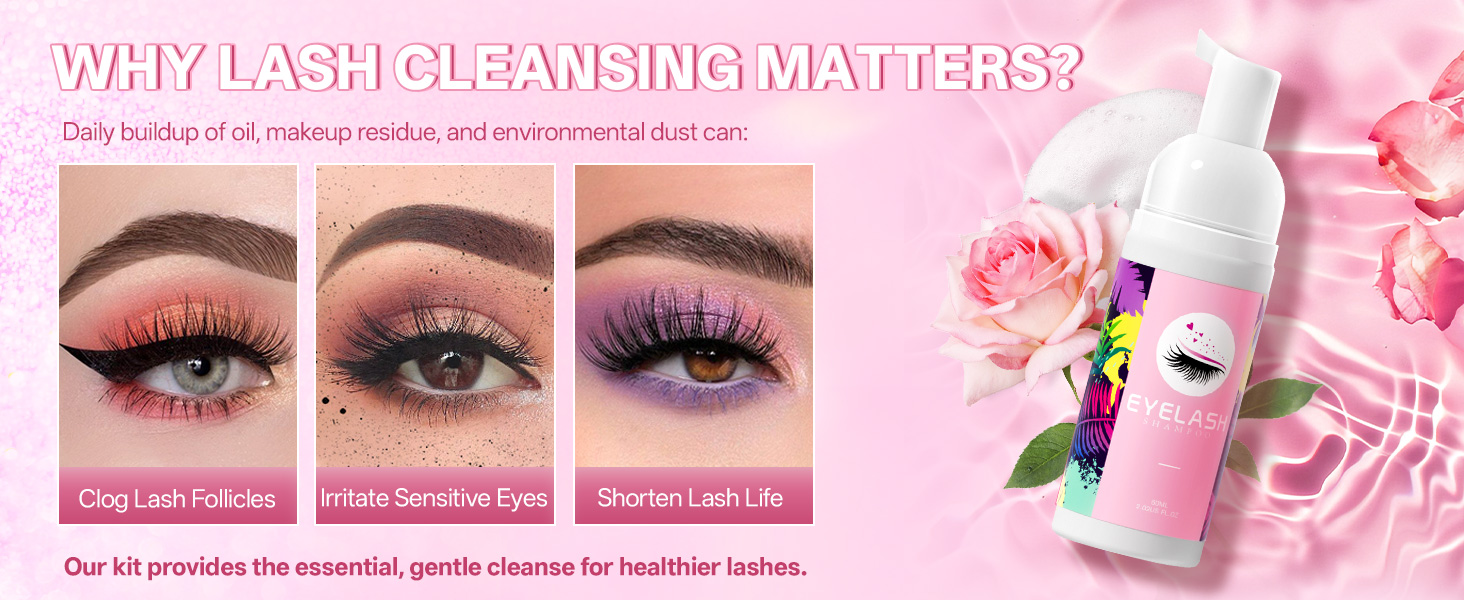 lash cleaner lash cleanser lash shampoo kit