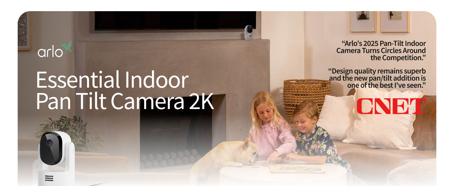 Arlo Essential Indoor Pan Tilt Zoom Security Camera 2K