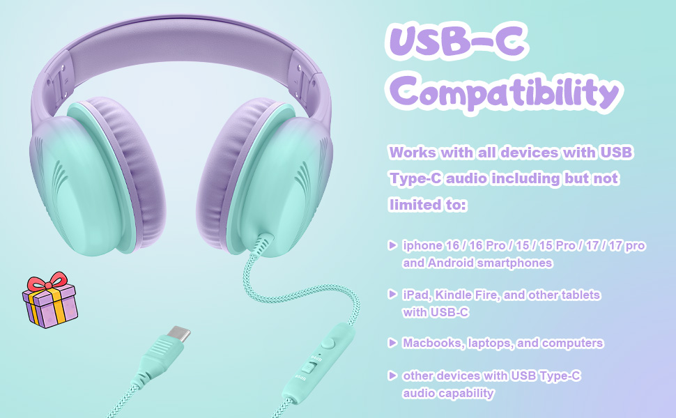 USB C headphones kids
