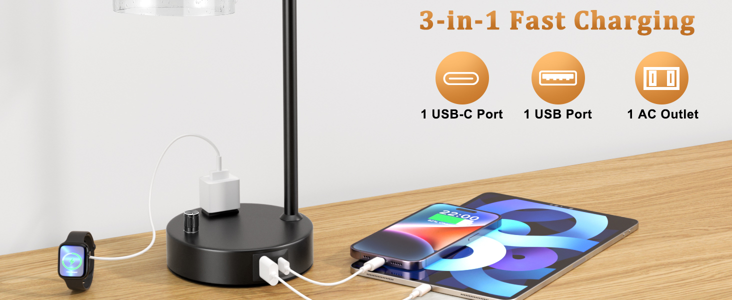 bed side lamps with usb ports and outlets