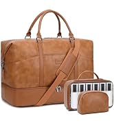 Weekender Bag, Large Travel Duffel Bag for Women, Carry on Overnight Bag with Shoe Compartment an...