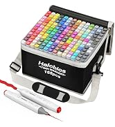 Halobios 168 Colors Fine & Chisel Alcohol Markers, Dual Tip Art Markers Alcohol Marker Set with C...
