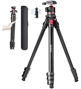 Travel Tripod, 68" Camera Tripod with 360° Ball Head Lightweight Aluminum Portable Compatible wit...