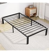 DUMOS Twin Size Bed Frame - Metal Platform Bed Frame Mattress Foundation with Steel Slat Support,...