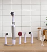 kHelfer Electric Cleaning Brush, Battery Power Scrubber, Electric Grout Brush with 5 Replacement