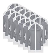 Garment Bags for Hanging Clothes Breathable Suit Bag (Set of 12) Covers with Zip PEVA Clothes