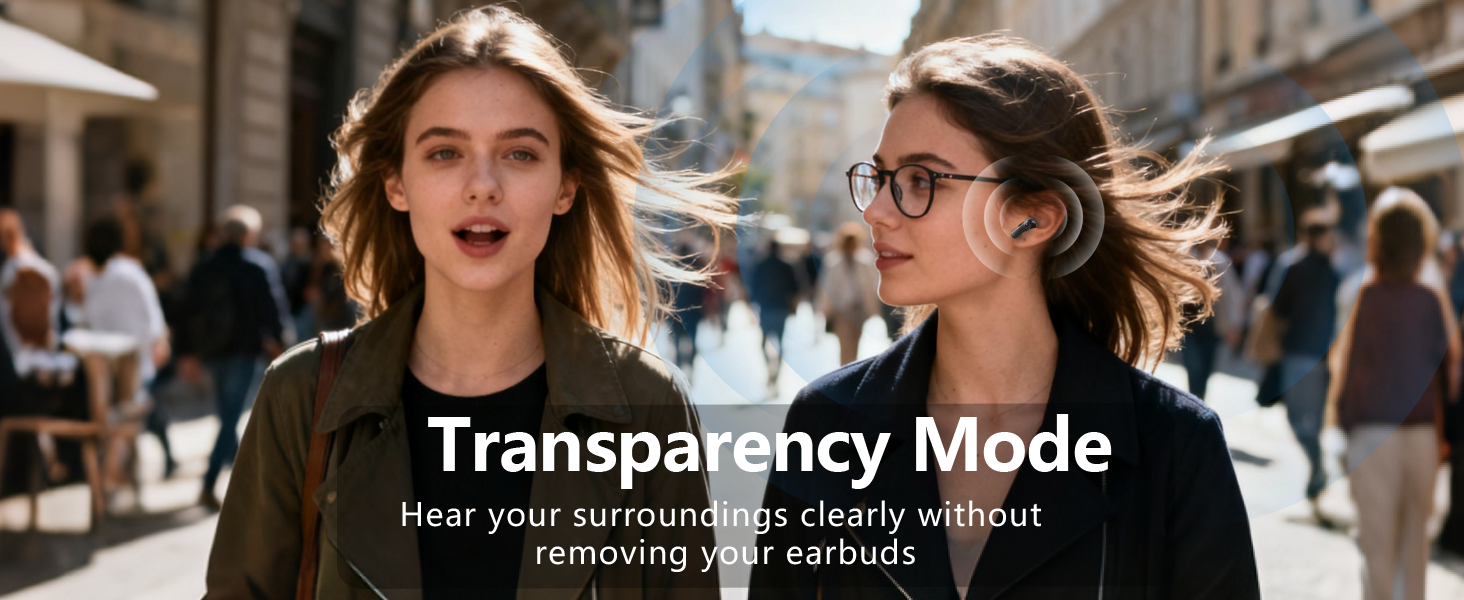 wireless earbuds with transparency mode