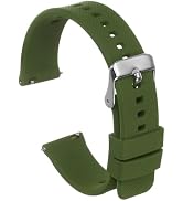 HARFINGTON Silicone Watch Band Quick Release Soft Rubber Replacement Watch Strap with Electroplat...
