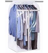 KEETDY 43" Hanging Garment Bags for Closet Storage Large Clear Window Hanging Clothes Storage Gar...