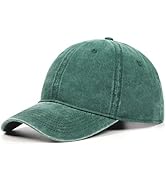 XXL Oversize Washed Denim Baseball Cap,Low Profile Jean Sports Cap for Big Heads 23.5"-25.5",Larg...