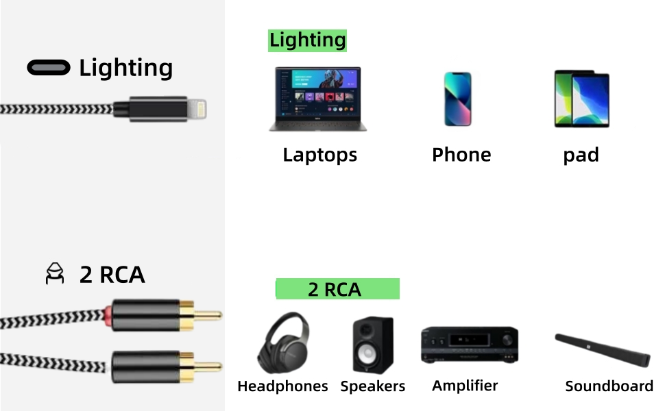 lightning to rca audio cable