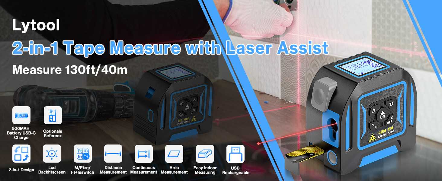 2-in-1 Laser Tape Measure