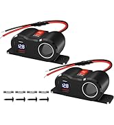 2PCS 120W 2*PD3.0 Outlet Cigarette Lighter Socket Splitter with LED Voltmeter/Rocker, 12V Car Cha...