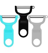 Original Vegetable Peeler, Potato Peelers for kitchen Carbon Steel Blade 3-Pack Grey/Blue/Black