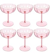 Ciaell 12PCS Plastic Martini Glasses - 10 Oz Pink Elegant Disposable Cocktail Glasses for Champag...
