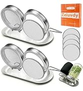 4 Pack Wide Mouth Mason Jar Sprouting Lids, 316 Stainless Steel, 8 Filters | Lids with Built-In S...