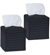 Avolander Tissue Box Cover 2-Pack, Square Tissue Holder with Bottom Belt, Modern Tissue Case Faci...