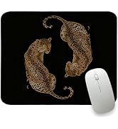 Black Cheetah Leopard Mouse Pad, Retro Cheetah Print Small Mousepas, Black Desk Decor Mousepad Re...
