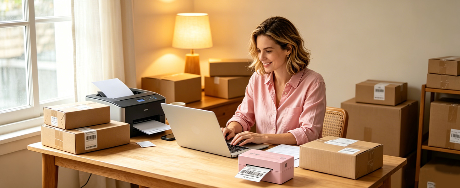 Small businesses can use smartphones to wirelessly print shipping labels via Bluetooth