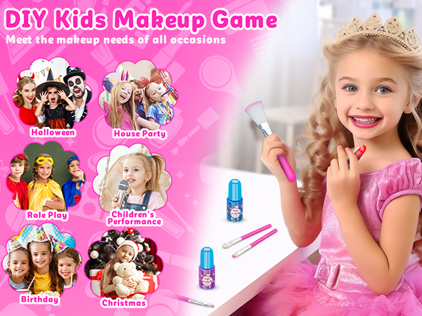 Kids Makeup Kit for Girl, Princess Toys Kids Makeup Sets Gifts for 3 4 5 6 7 8 9 10 11 12 Year Old