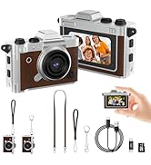 Dienspeak Tiny Digital Camera, Vintage Mini Keychain Camera for Teens & Beginners, Premium Leathe...