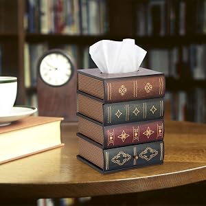 book tissue box cover in library
