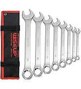 WISEUP Metric Combination Wrench Sets Industrial Cr-V Forged and Polished 12-Point with Roll Pouc...