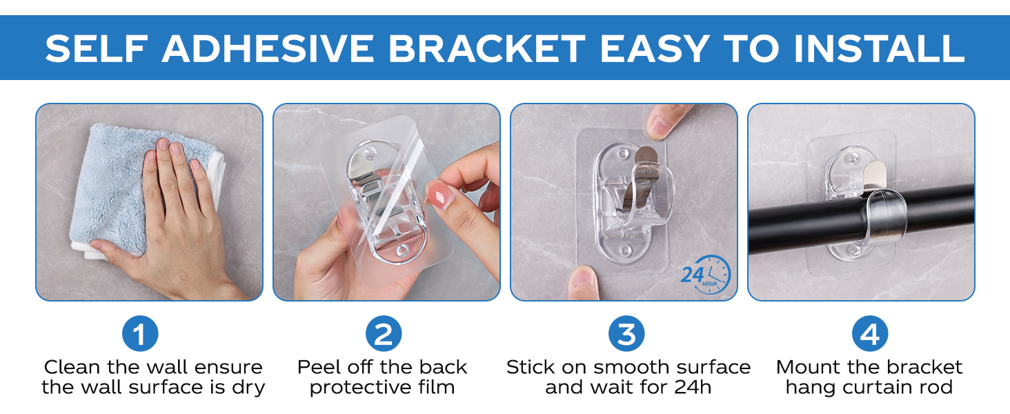 Adhesive Curtain Rod Holder