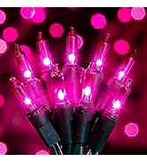Hopolon Purple Halloween Mini String Lights,2PACk 50Count Incandescent Christmas Lights Green Wir...