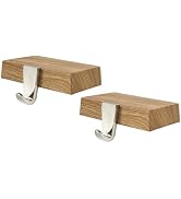 Mulbozy Christmas Stocking Holder for Mantle Set of 2, Light Wood Grain Christmas Stocking Hanger...