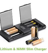 imuto AA Rechargeable Batteries with Lithium & NiMH Dual-Compatible Charger