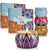 Candle Gift Set Bundle for Women, 2 Sets of 4 Scented Candles (8 Total), 8% Essential Oils, 240H ...