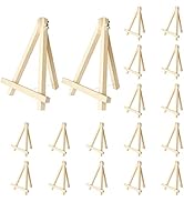 Kinlink 9 Inch Tall Wood Easels for Display Set of 18, Display Easel Tabletop, Painting Easel Sta...