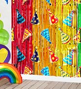 Rainbow Foil Fringe Curtains Backdrop