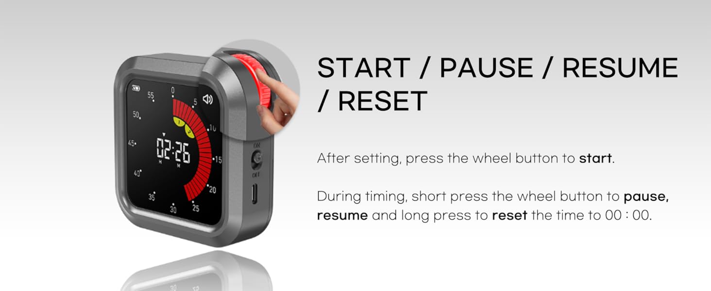 creaviva digital visual timer countdown count up pause stop reset auto memory