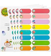 Name Labels for Kids Stuff, Waterproof Daycare Labels for Baby Bottles, 128 PCS Water Bottle Labe...