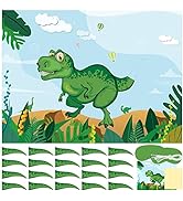 ASTARON Pin The Tail on The Dinosaur with 24 PCS Tails Dinosaur Theme Party Games Dino Birthday P...
