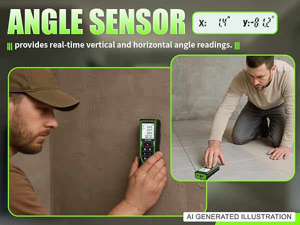 Provides real-time vertical and horizontal angle readings