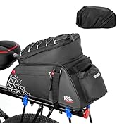 KEMIMOTO Bike Bag PVC Bicycles Rear Rack 15L Bicycles Trunk Pannier with Waterproof Cover and Wat...