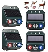 Solar Predator Lights 4 Pack, Nocturnal Animal Repeller for Chicken Coop | Solar-Powered Nighttim...