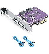 ipolex 2 Port eSATA3.0 or 2 Port SATA3.0 Non-Raid Controller Card, X1, with 2 SATA Cable, Support...