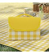 FMLIUY Waterproof Foldable Picnic Blanket Outdoor with Carry Strap,80"x80" Extra Large Beach Blan...