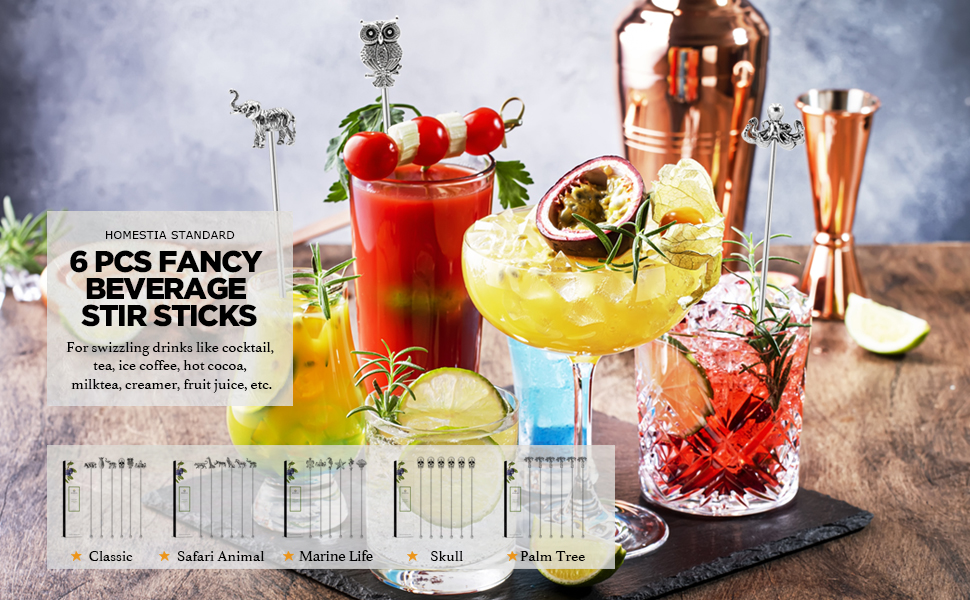 6 Pcs Stirrers Set