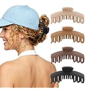 CHLINS 4 Pcs Hat Claw Clip for Baseball Caps - Hollow Hat Hair Clips for Women Girls, Non-Slip Ma...
