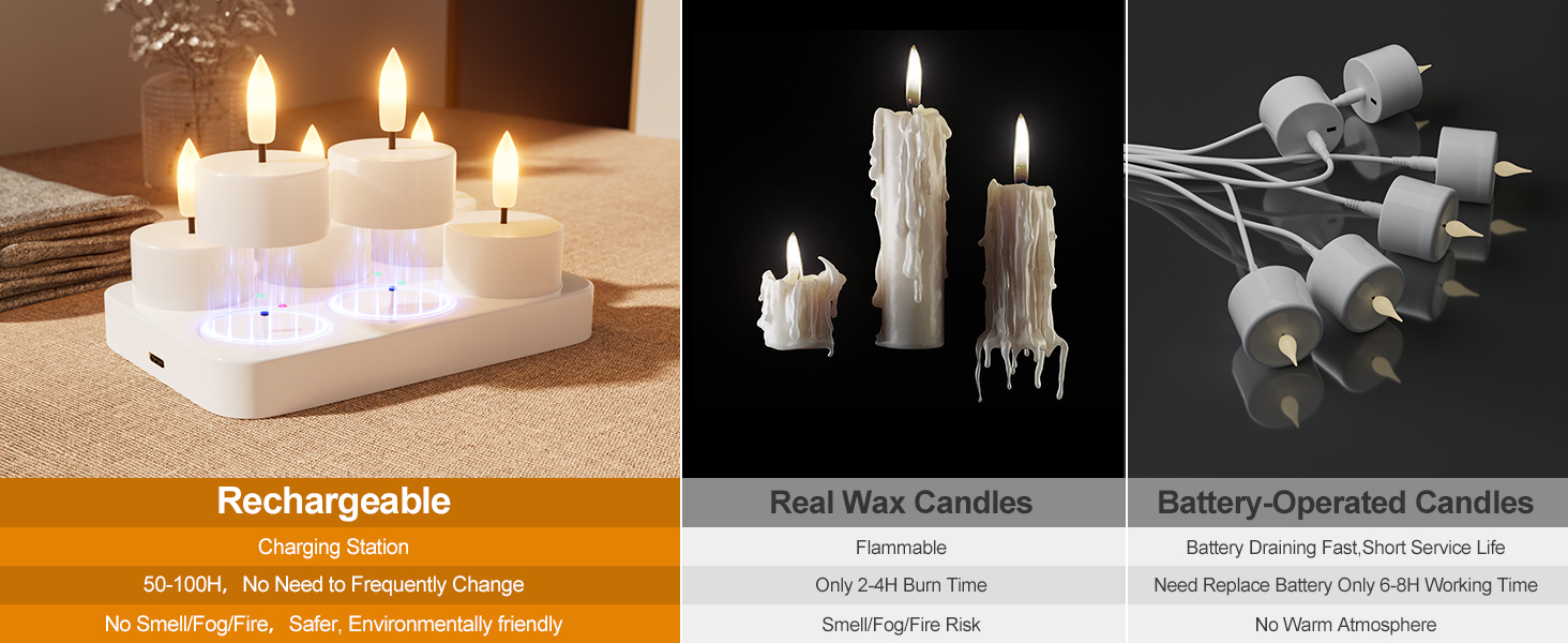 flickering tea lights